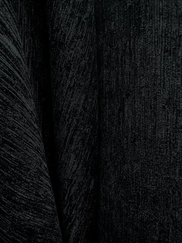 Black solid chenille - black, velvet