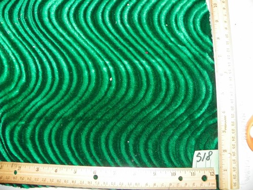 Green wavy velvet upholstery - green,