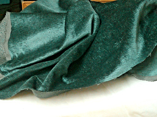 Teal green textured cut velvet - teal, textured/cut