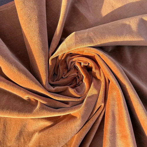 Terracotta cotton velvet - cotton,