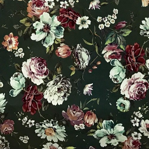 Pine green floral velvet - pine,
