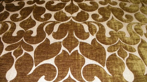Green beige velvet remnant - velvet,